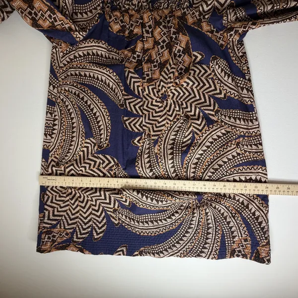 Farm‎ Rio Smocked Geometric Print Beaded Cotton Mini Dress Small Boho Abstract - Image 16