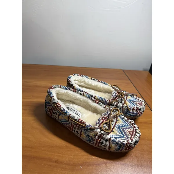 Minnetonka Cally Mosaic Tapestry Slippers Moccasins Shoes Slip On Southwestern 6 - Image 3