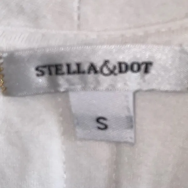 Stella & Dot White Surplice Twist Front Top Small‎ Long Sleeve Drape Blouse - Image 3