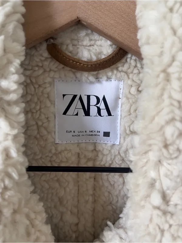 Zara Double Faced Jacket with Central Zip in Brown - Image 5