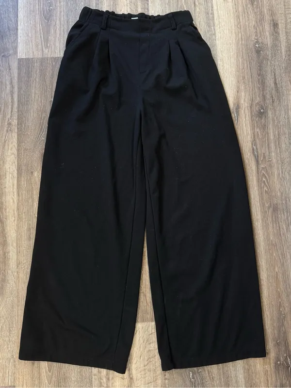 Halara Flex High Waisted Pocket Wide Leg Micro Waffle Work Pants Women’s Medium - Image 3