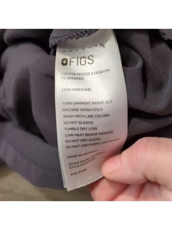 Figs Dark Gray Scrub Top Size Large - Image 5