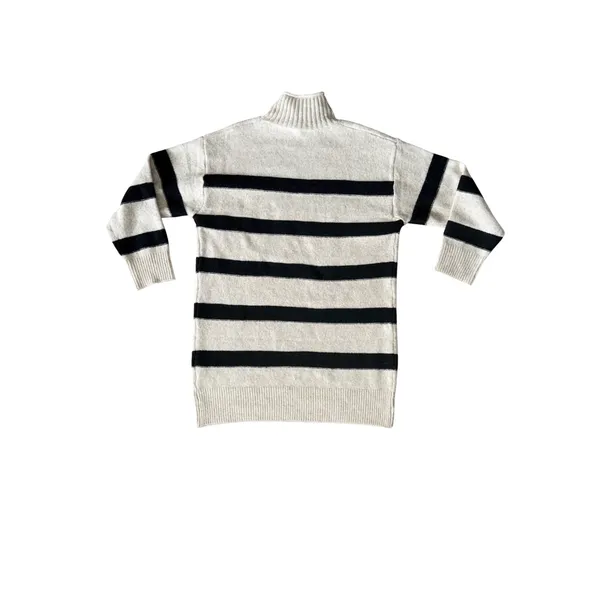Line and Dot Rosie‎ Sweater Dress Women S Oatmeal Black NEW Striped LD5181B - Image 9