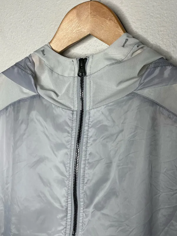 Alo Yoga Dove Grey Aqua Sheer Hooded Full Zip Jacket Size Medium - Image 4