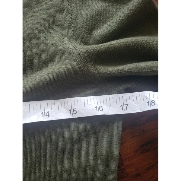 Christian Dior Olive Green Knit Cardigan Sweater Size 6 Vintage Designer Preppy - Image 4