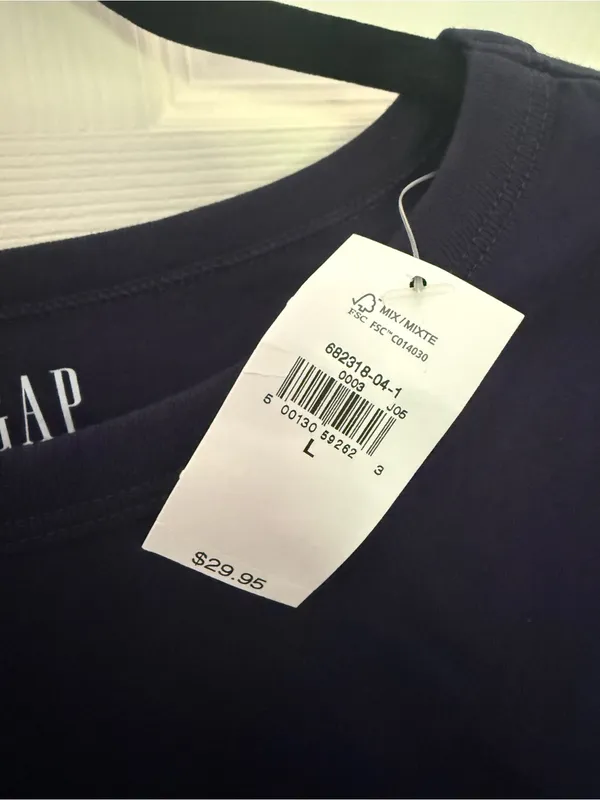 NWT GAP Organic Cotton VintageSoft Crop T-Shirt Navy Blue Size Large - Image 5