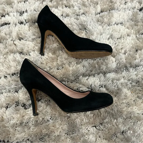 Kate Spade New York Suede Round Toe Pumps in Black - Image 6