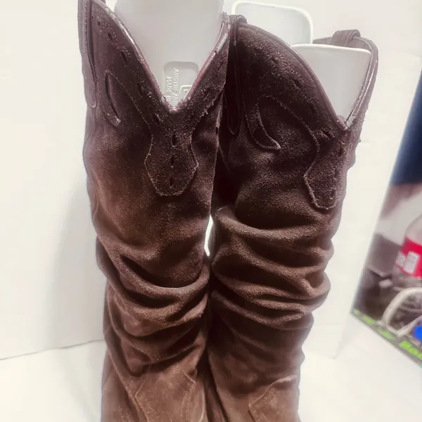 Steve Madden Womens Brown Suede Slouchy Western Cowboy Boots Pointed Toe 8.5 - Image 4
