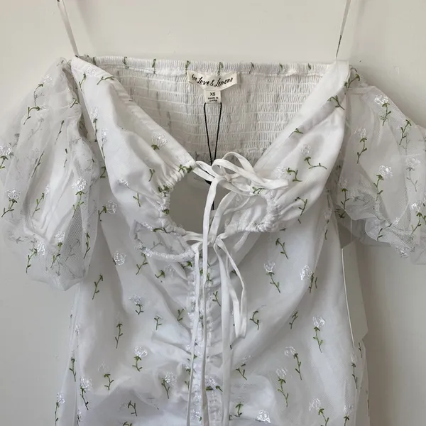 For Love & Lemons X REVOLVE Sand Dollar Mini Dress in White Size: XS - Image 4