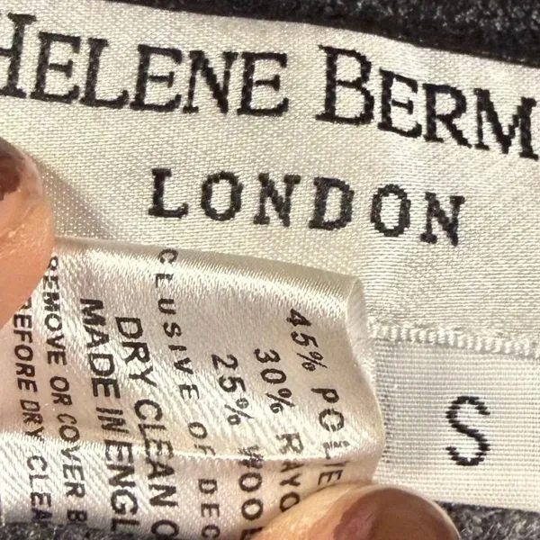 Helene Berman S Black Wool Blend‎ Buttoned Cape Coat Cloak Posh Elegant Winter - Image 8