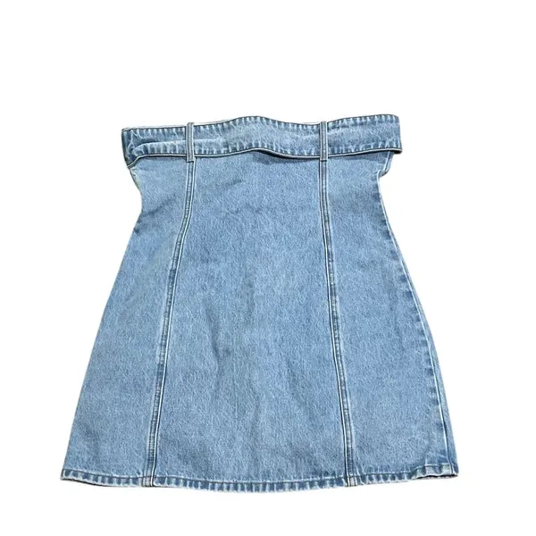 Meshki Women's XL Teddi Denim Strapless Mini Dress Blue Casual Summer - Image 9