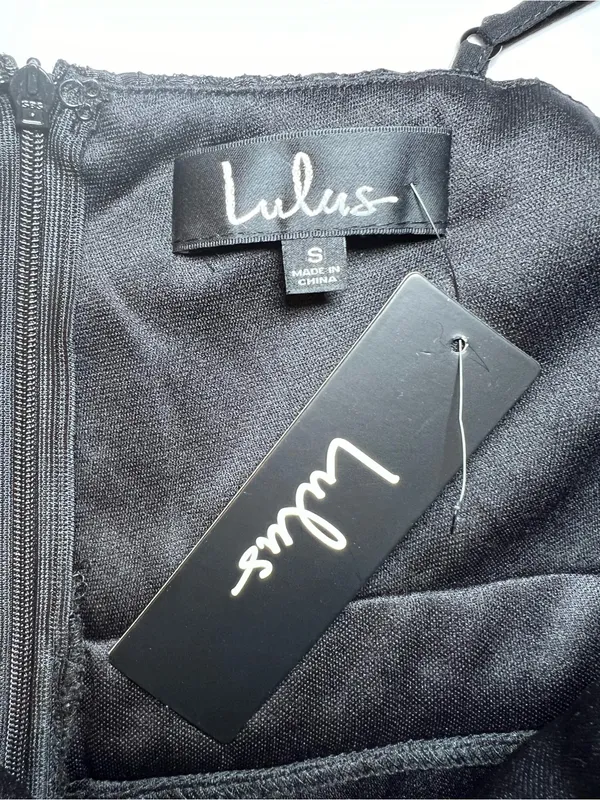 Lulus Loving is Easy Black Jacquard Pleated Skater Black‎ Mini Dress size small - Image 6