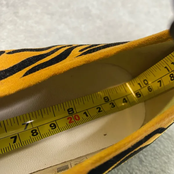 Mango Monki Zebra Print Platform Sneaker‎ Women's Size 9 Yellow Black Animal Lace FLAW - Image 11