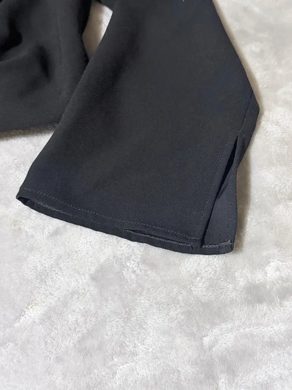 ZARA Black Cropped Tie-Front Jacket XS Long Sleeve Short Womens Casual Solid - Image 5