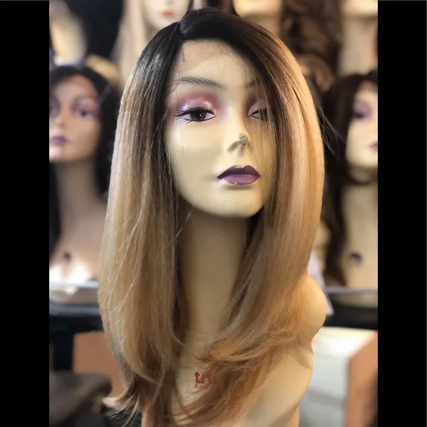 Thick ethnic SidePart Ombré Blonde Lacefront Wig - Image 6