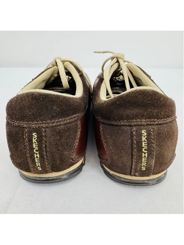 Vtg Y2K Sketchers Sneakers Bowling Shoe Brown Leather Women's 7.5 Retro Grunge - Image 4