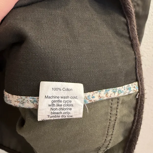 J. Crew Relaxed Boyfriend Field Jacket Olive Green Utility Brass Buttons XS - Image 8