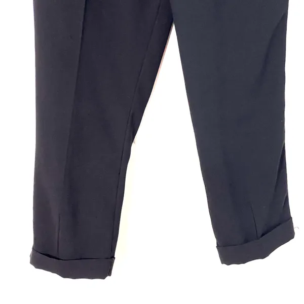 Woman Front Pleated Straight Ankle Cuffed Trouser Pants - Image 6