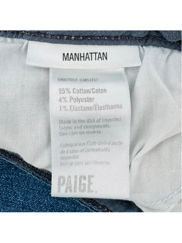 Paige Manhattan Boot Cut Jeans Size 32 Tall Lane Wash Medium Blue - Image 5