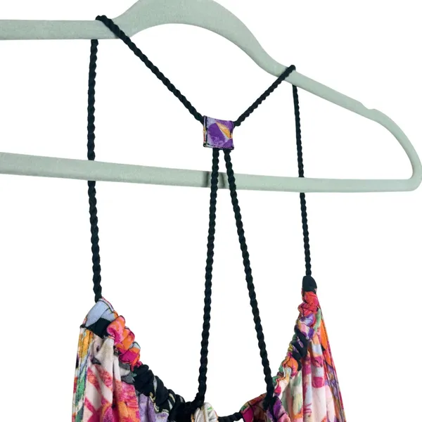 Arizona Jean Co Tropical Floral Mini Dress Size Medium Swim Coverup Boho Beach - Image 8
