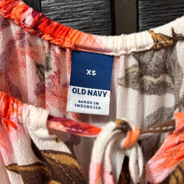 NWT Old Navy Maxi Dress Womens XS Floral Crepe‎ Empire Waist Boho Cottage Party - Image 7