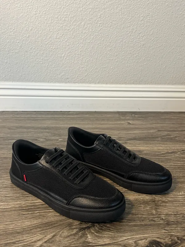 MUNY by Marc Joseph Black Leather Mesh Slip-On Sneakers Size 7.5 - Image 2