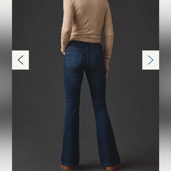 Anthropologie Pilcro The Icon Low-Rise Flare Jeans in Dark Wash - Image 4