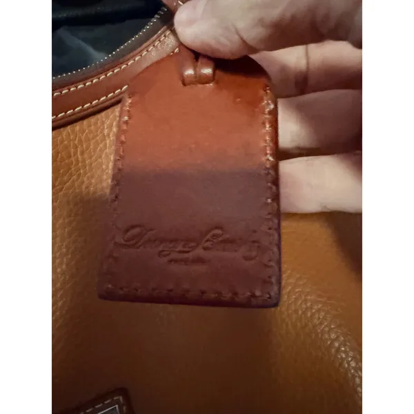 Dooney & Bourke Women Ginger Leather Hobo Bag Medium R638C CA Logo Plate - Image 3