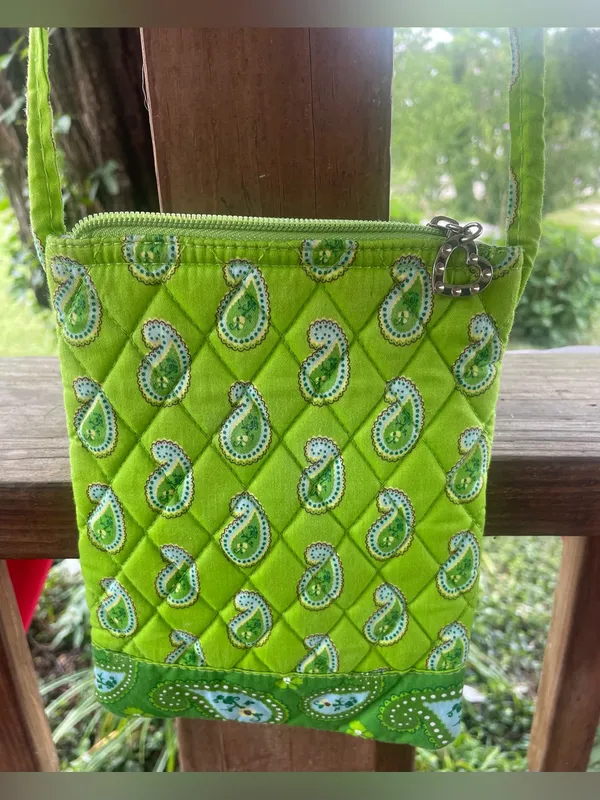 Lime Green Quilted Crossbody Bag - Image 2
