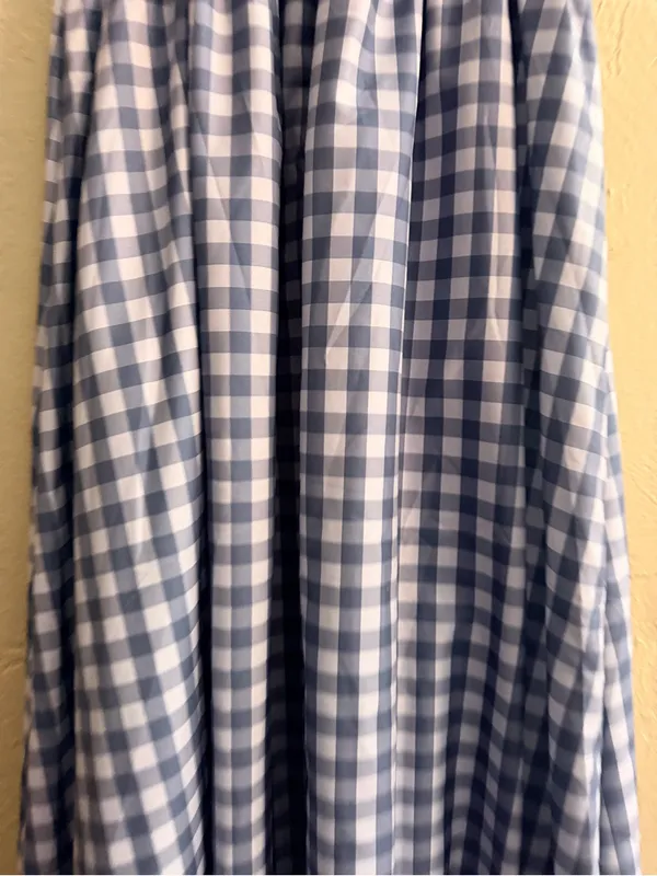 Smocked Grey Gingham Maxi Dress with Ruffle Straps Gray Size XL - Image 2