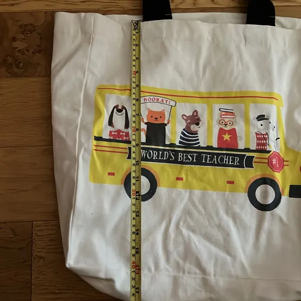 NWT - Handcrafted reusable shopping bag World's Best Teacher Tote Bag - Image 6