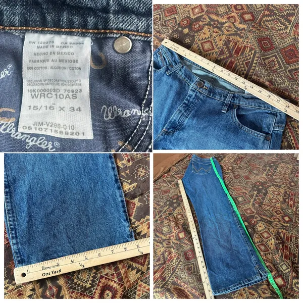 Wrangler Cash Waist Bootcut Blue Riding Jeans Womens‎ Sz 15/16 × 34 Cowgirl Cut - Image 10