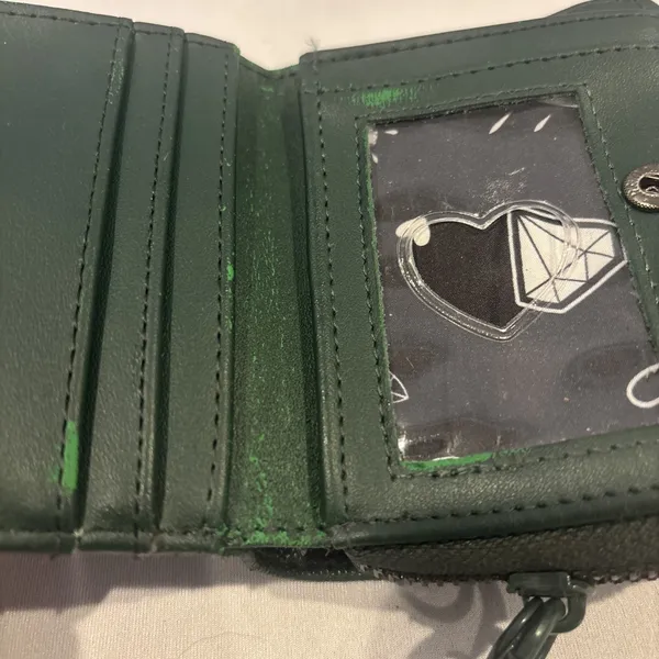 Betsey‎ Johnson XOSKULLY Dark Green Small Zip Around Wallet Wristlet READ - Image 6