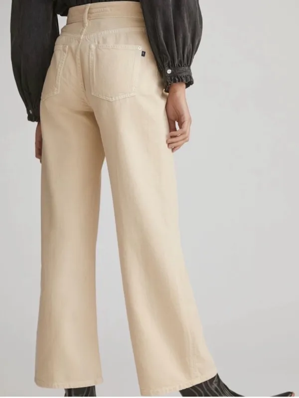 Anthropologie Pilcro Annie Wide-Leg Jeans‎ in Cream Size 25 - Image 2