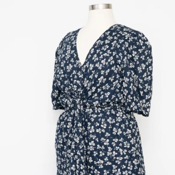 Lauren Ralph‎ Lauren. 80s Puff Sleeve Floral Cotton Voile Dress. - Image 8