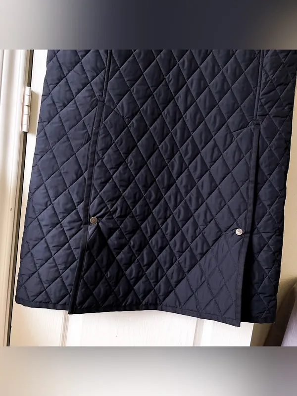 Weekend‎ MaxMara Long Quilted Hooded Puffer Coat Black 4 EUC - Image 8