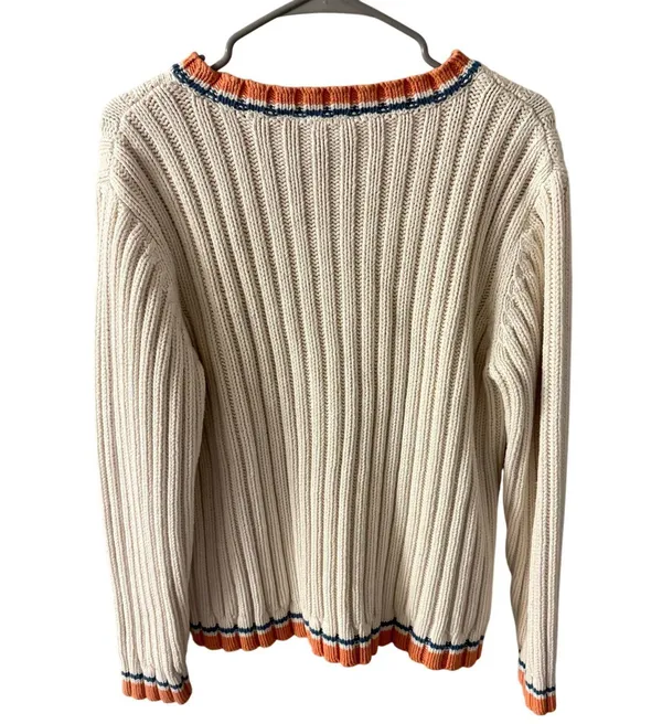 Liz Claiborne Lizwear Jeans Vintage Chunky Cable Knit Sweater Large Women Ivory - Image 2