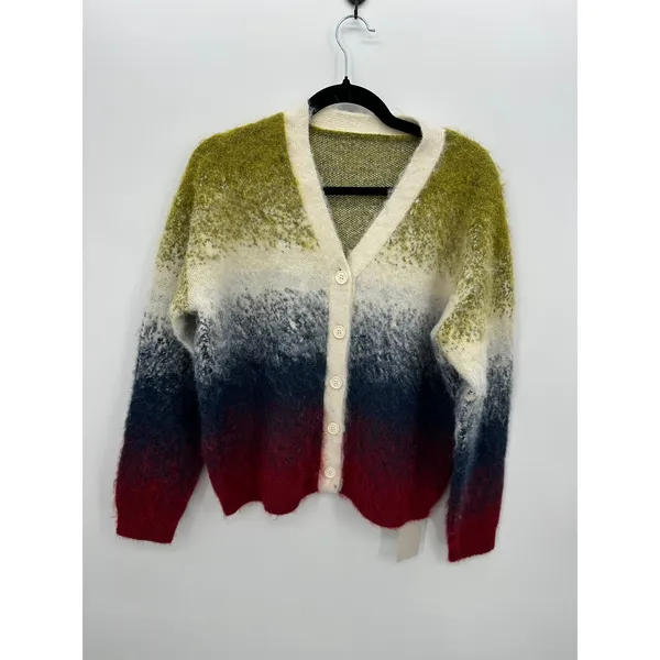 Musera Ombre Fuzzy Knit Cardigan‎ Sweater XS Gradient Wool Blend Maximalist Cozy - Image 2