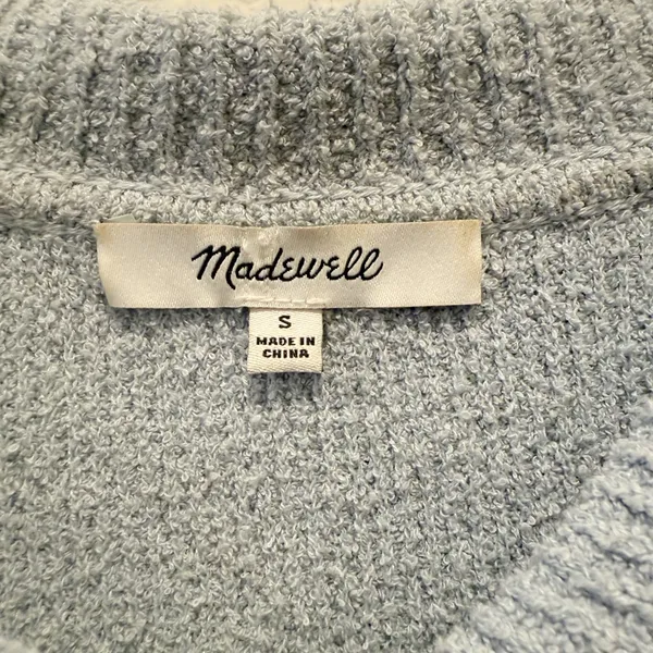 MADEWELL Holmden Button-Front Polo‎ Sweater in Dusty Pool size Small - Image 4