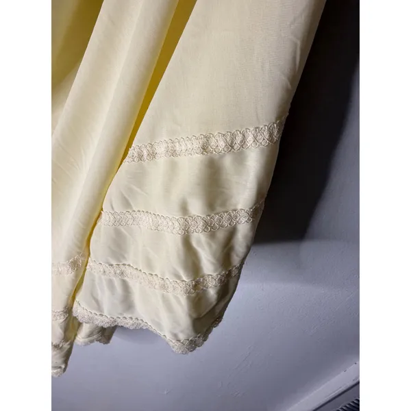 Lorraine butter yellow nylon maxi slip dress‎ size 36 - Image 4