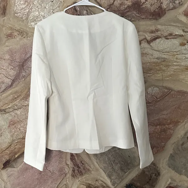 Commense Split Skinny Blazer size large White - Image 5