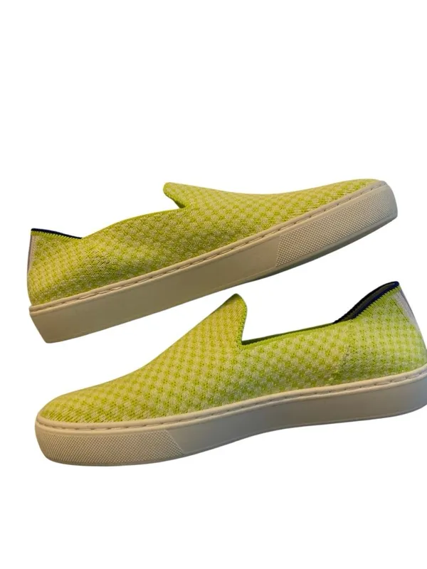 Rothy's the slip on honeycomb electric yellow shoes women's size 7 like new - Image 4