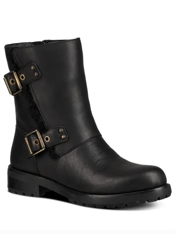 UGG Leather Niels Moto Boots Black Size 10 - Image 3