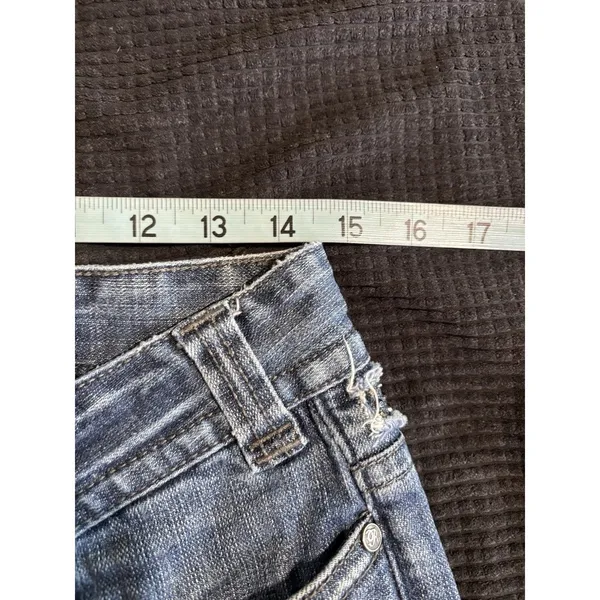 Rock & Roll Cowgirl Med Wash Bootcut Denim Jeans Low Rise Size 30x32 Rhinestones - Image 6