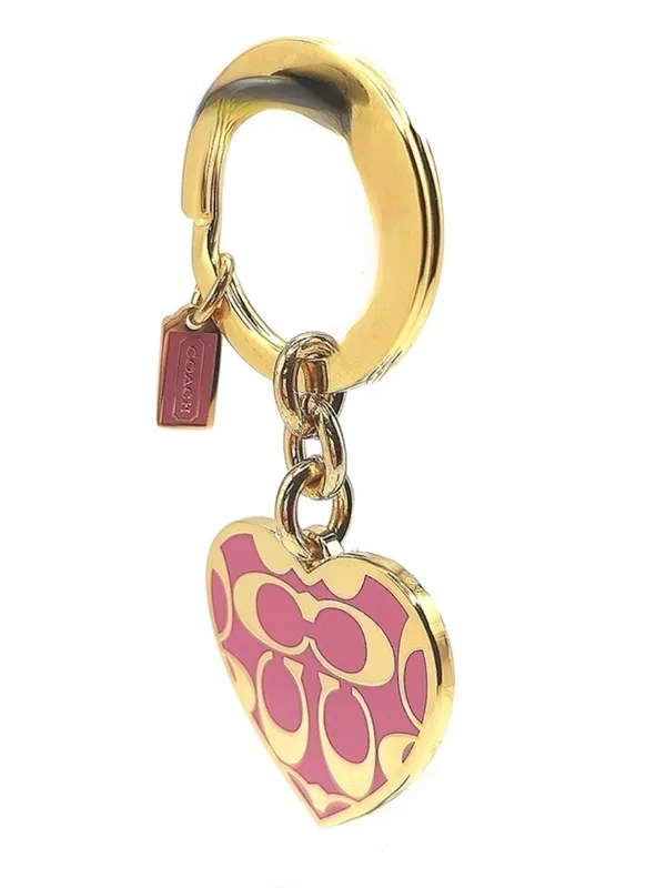 Coach Signature Fuschia Pink Keychain Keyfob NWOT - Image 4