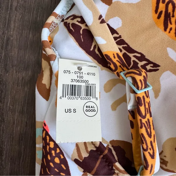 NEW Aerie Twist Front Floral Leaf Cut Out One Piece Swimsuit Size Small - Image 7
