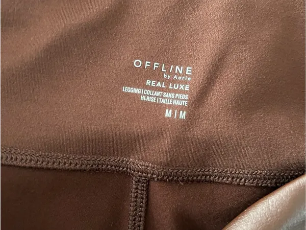 aerie Offline Faux Leather Luxe Leggings in Brown - Image 3