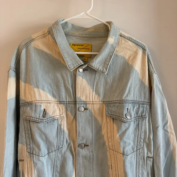 Signature 8 Tie Dye Denim Jacket Blue Size L - Image 2