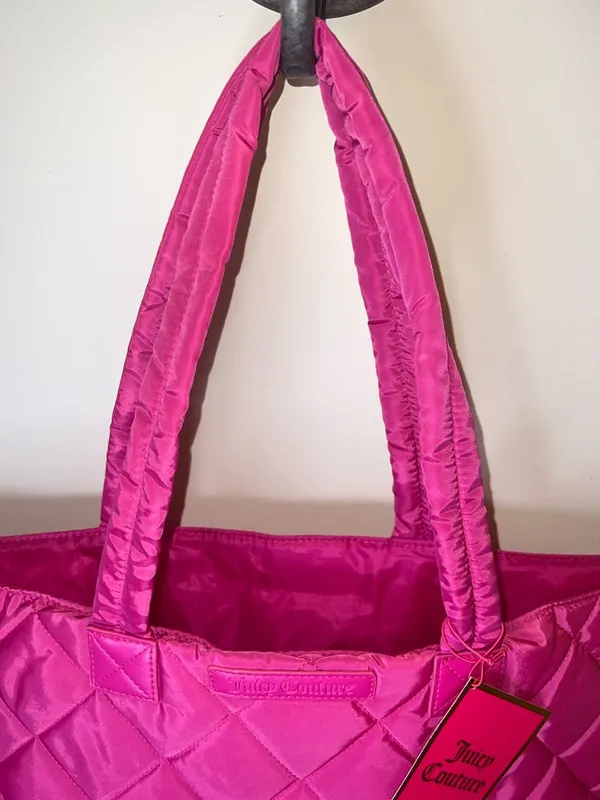 Juicy Couture Hot Pink‎ Quilted Tote Bag NWT Barbiecore Y2K Shoulder Bag - Image 6