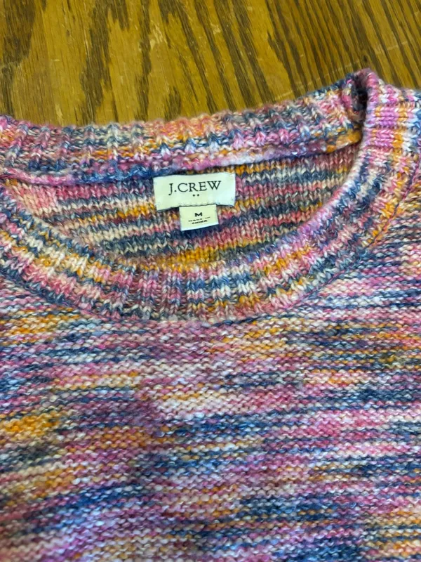 J. Crew Pink Multicolor Speckled Crewneck Sweater - Image 2